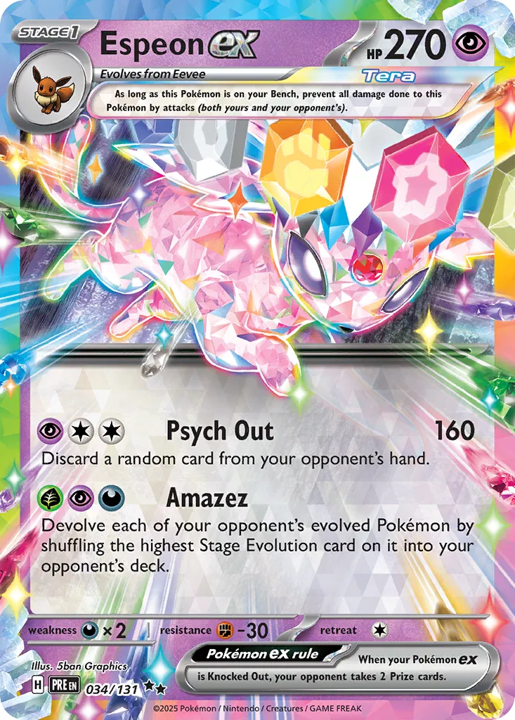 Espeon ex 034/180 — Prismatic Evolutions (English Pokémon TCG card)