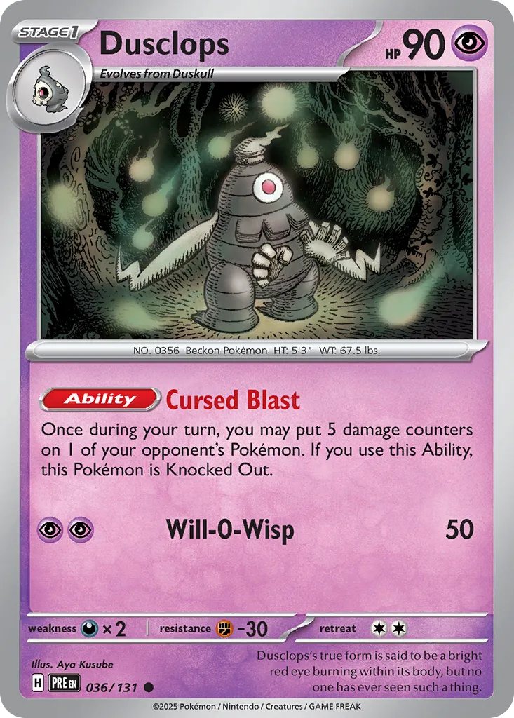 Dusclops 036/180 — Prismatic Evolutions (English Pokémon TCG card)