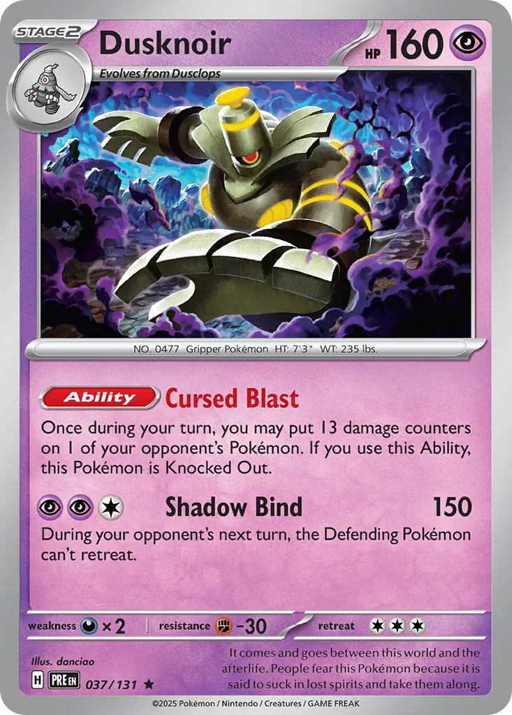 Dusknoir 037/180 — Prismatic Evolutions (English Pokémon TCG card)