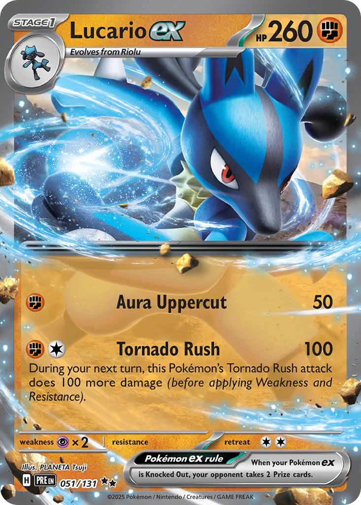 Lucario ex 051/180 — Prismatic Evolutions (English Pokémon TCG card)