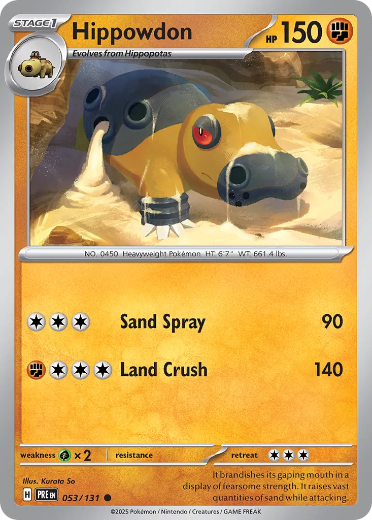 Hippowdon 053/180 — Prismatic Evolutions (English Pokémon TCG card)