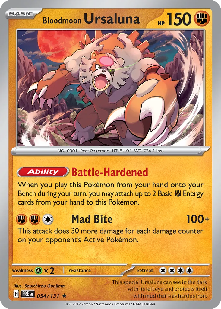 Bloodmoon Ursaluna 054/180 — Prismatic Evolutions (English Pokémon TCG card)