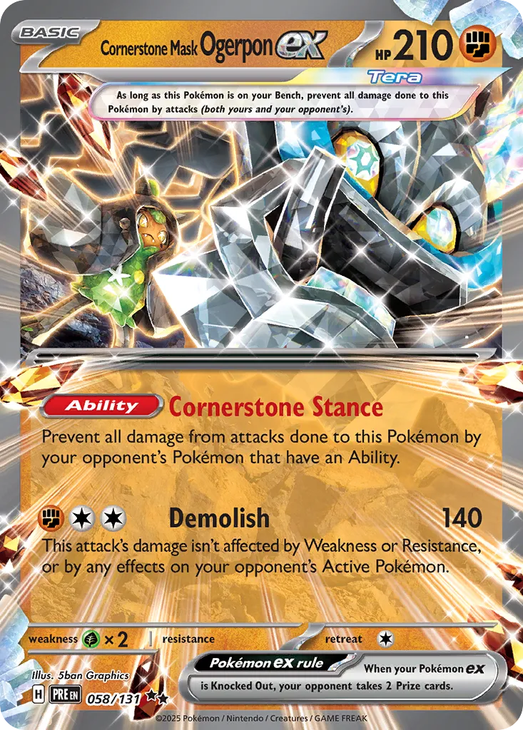 Cornerstone Mask Ogerpon ex 058/180 — Prismatic Evolutions (English Pokémon TCG card)