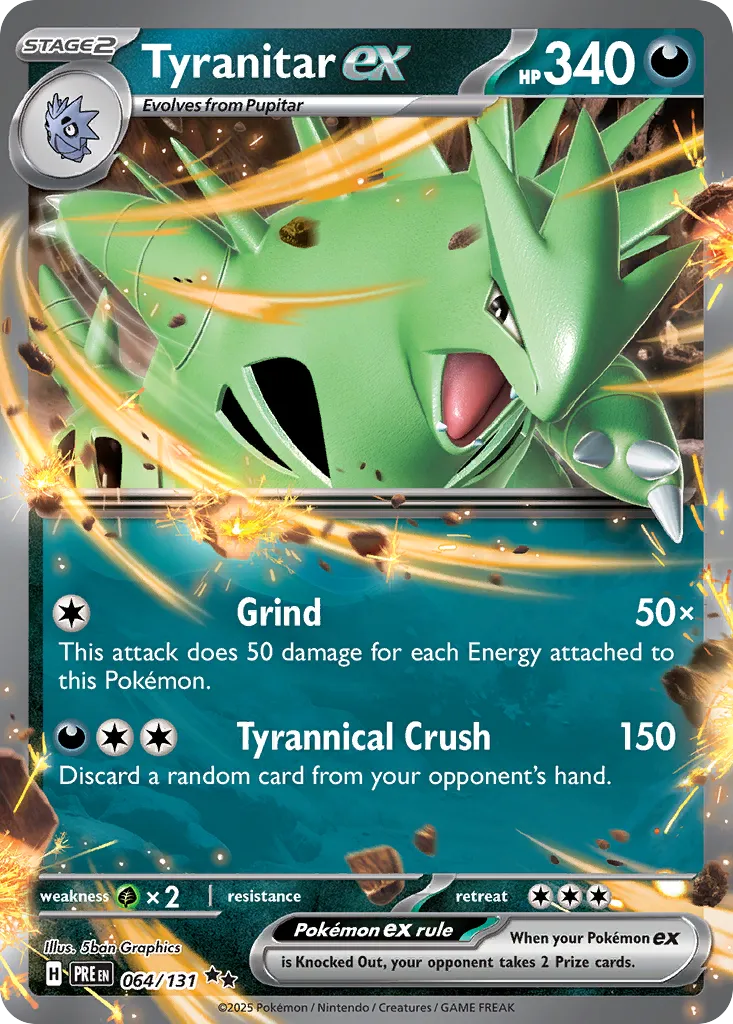Tyranitar ex 064/180 — Prismatic Evolutions (English Pokémon TCG card)