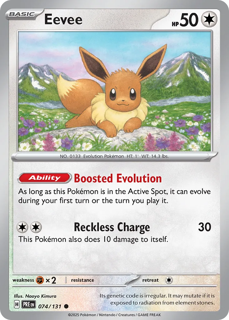 Eevee 074/180 — Prismatic Evolutions (English Pokémon TCG card)