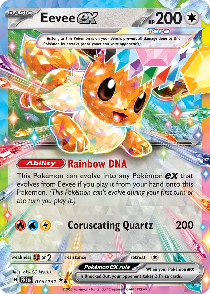 Eevee ex 075/180 — Prismatic Evolutions (English Pokémon TCG card)
