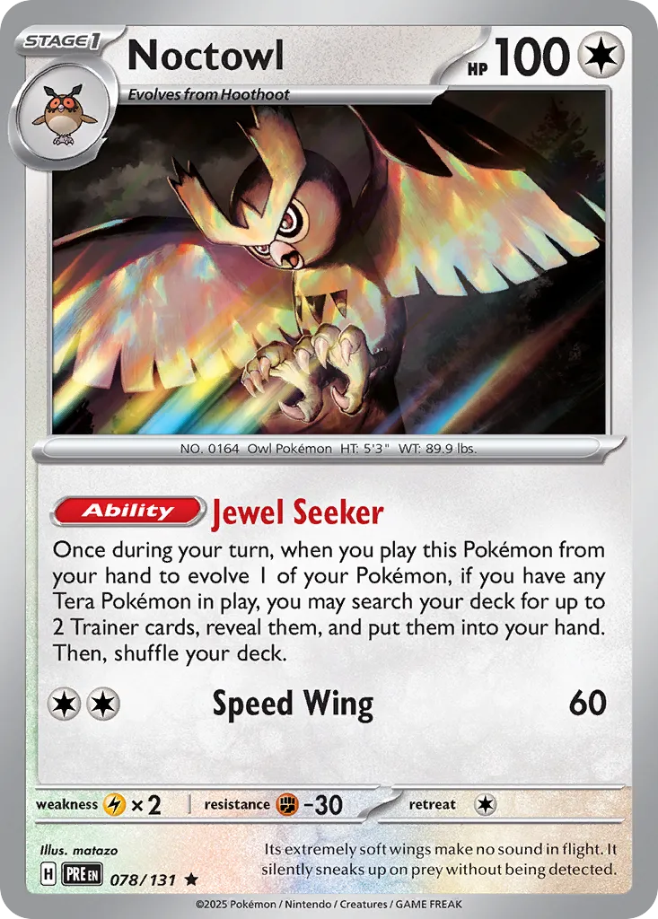 Noctowl 078/180 — Prismatic Evolutions (English Pokémon TCG card)