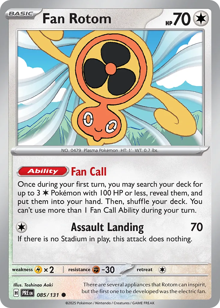Fan Rotom 085/180 — Prismatic Evolutions (English Pokémon TCG card)