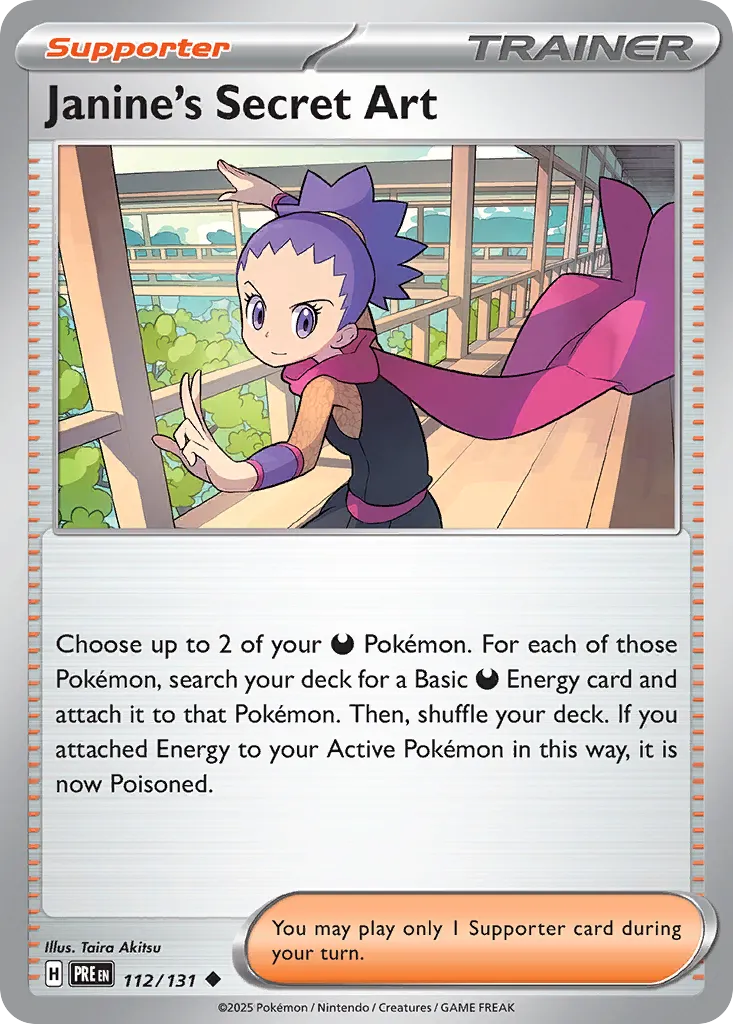 Janine's Secret Art 112/180 — Prismatic Evolutions (English Pokémon TCG card)