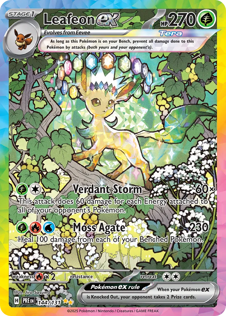 Leafeon ex 144/180 — Prismatic Evolutions (English Pokémon TCG card)