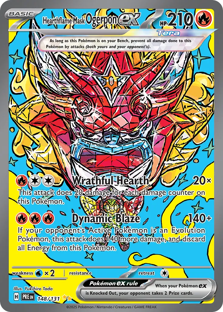 Hearthflame Mask Ogerpon ex 148/180 — Prismatic Evolutions (English Pokémon TCG card)