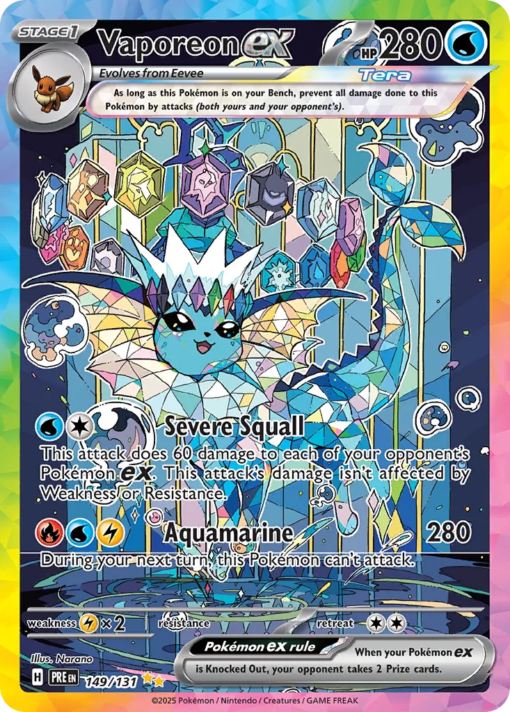 Vaporeon ex 149/180 — Prismatic Evolutions (English Pokémon TCG card)