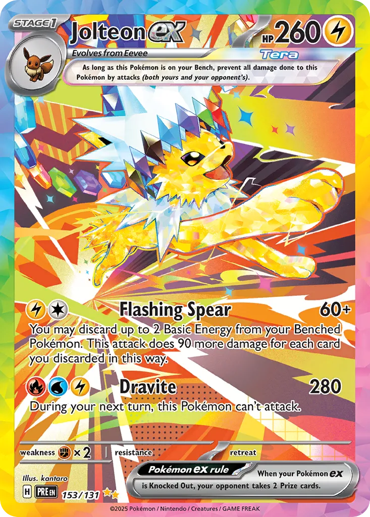 Jolteon ex 153/180 — Prismatic Evolutions (English Pokémon TCG card)