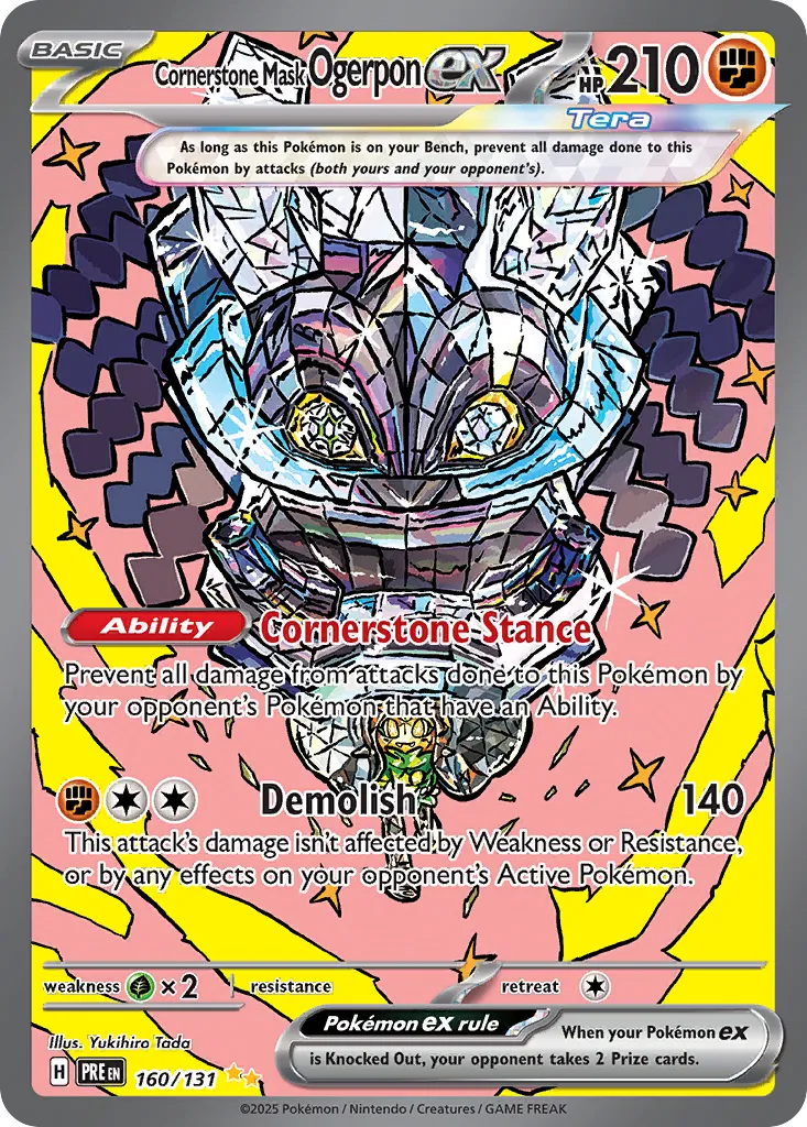 Cornerstone Mask Ogerpon ex 160/180 — Prismatic Evolutions (English Pokémon TCG card)