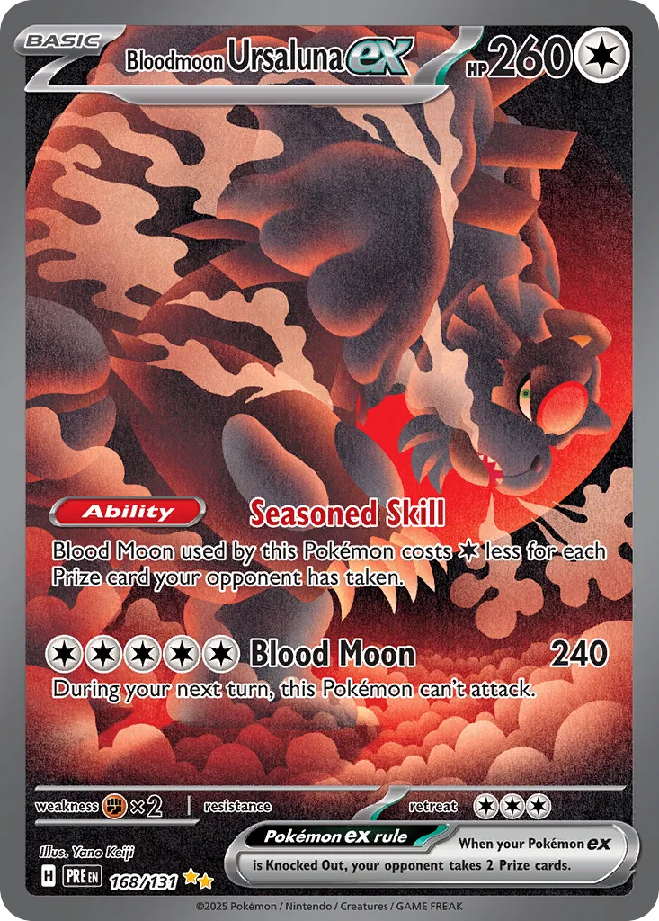 Bloodmoon Ursaluna ex 168/180 — Prismatic Evolutions (English Pokémon TCG card)