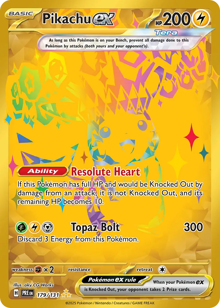 Pikachu ex 179/180 — Prismatic Evolutions (English Pokémon TCG card)