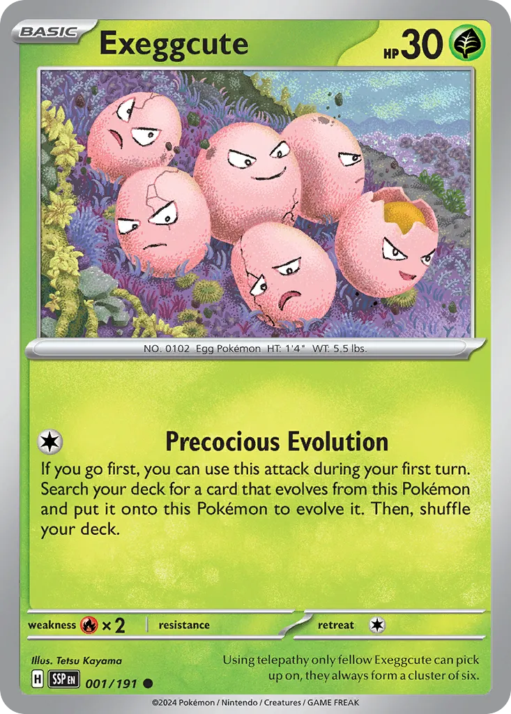 Exeggcute 001/252 — Surging Sparks (English Pokémon TCG card)