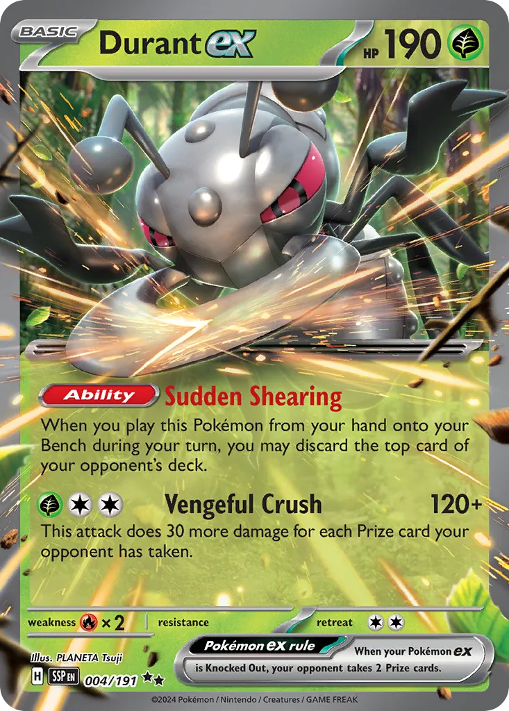 Durant ex 004/252 — Surging Sparks (English Pokémon TCG card)