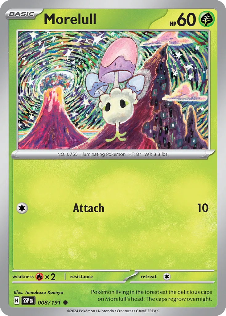 Morelull 008/252 — Surging Sparks (English Pokémon TCG card)