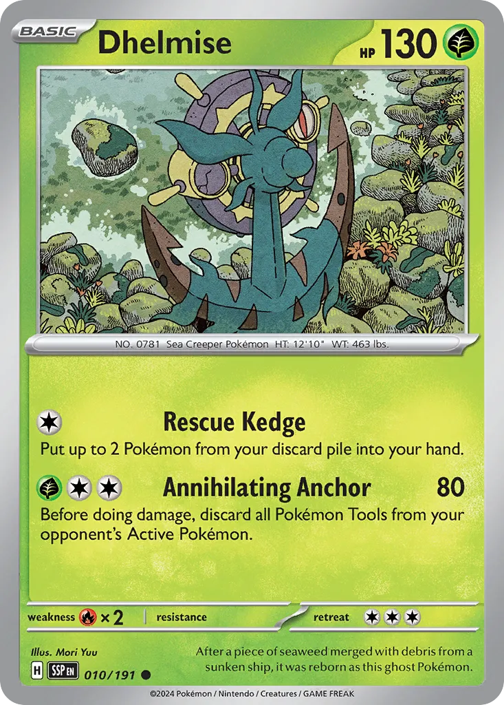 Dhelmise 010/252 — Surging Sparks (English Pokémon TCG card)
