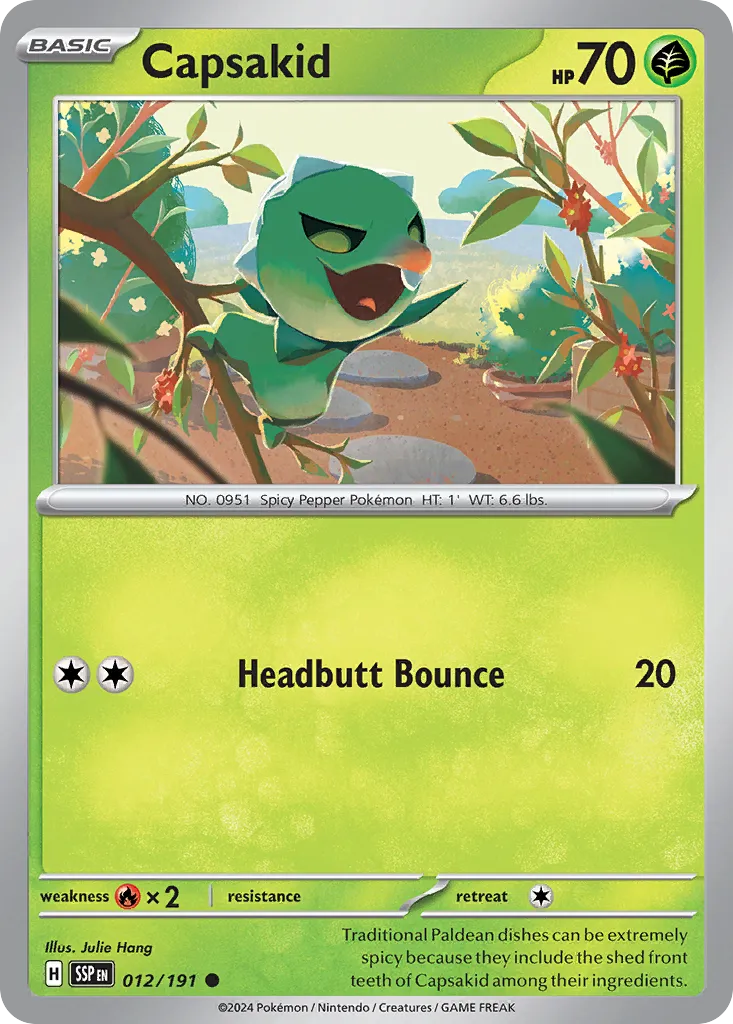 Capsakid 012/252 — Surging Sparks (English Pokémon TCG card)