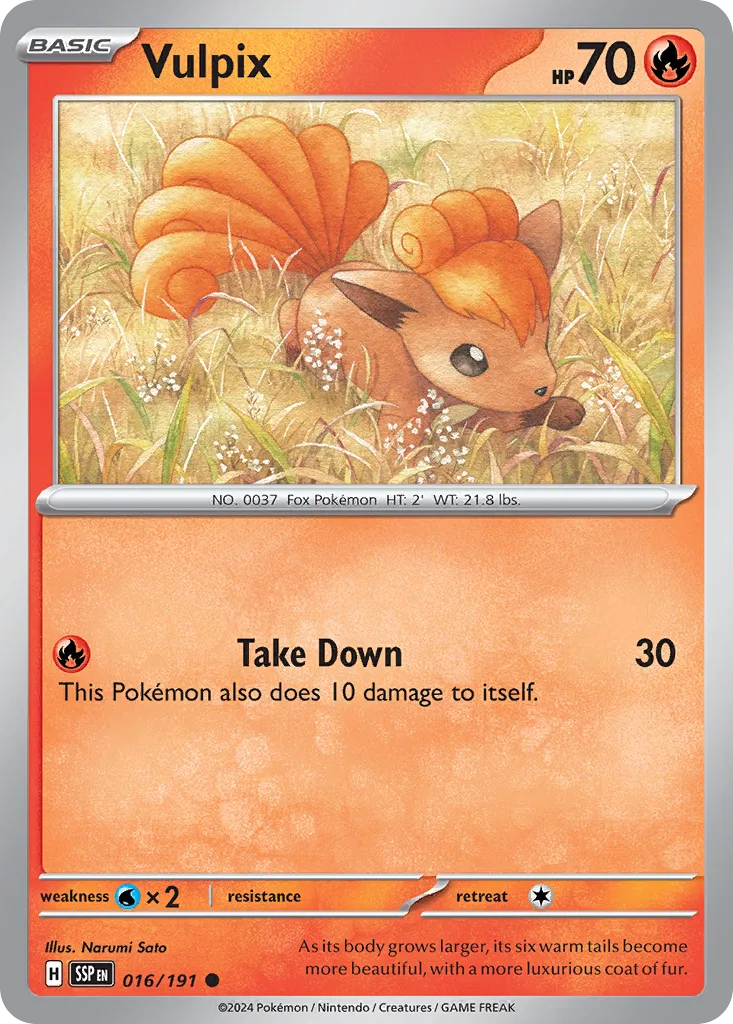 Vulpix 016/252 — Surging Sparks (English Pokémon TCG card)