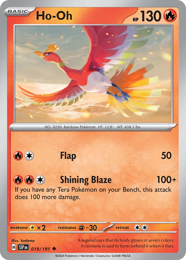 Ho-Oh 019/252 — Surging Sparks (English Pokémon TCG card)