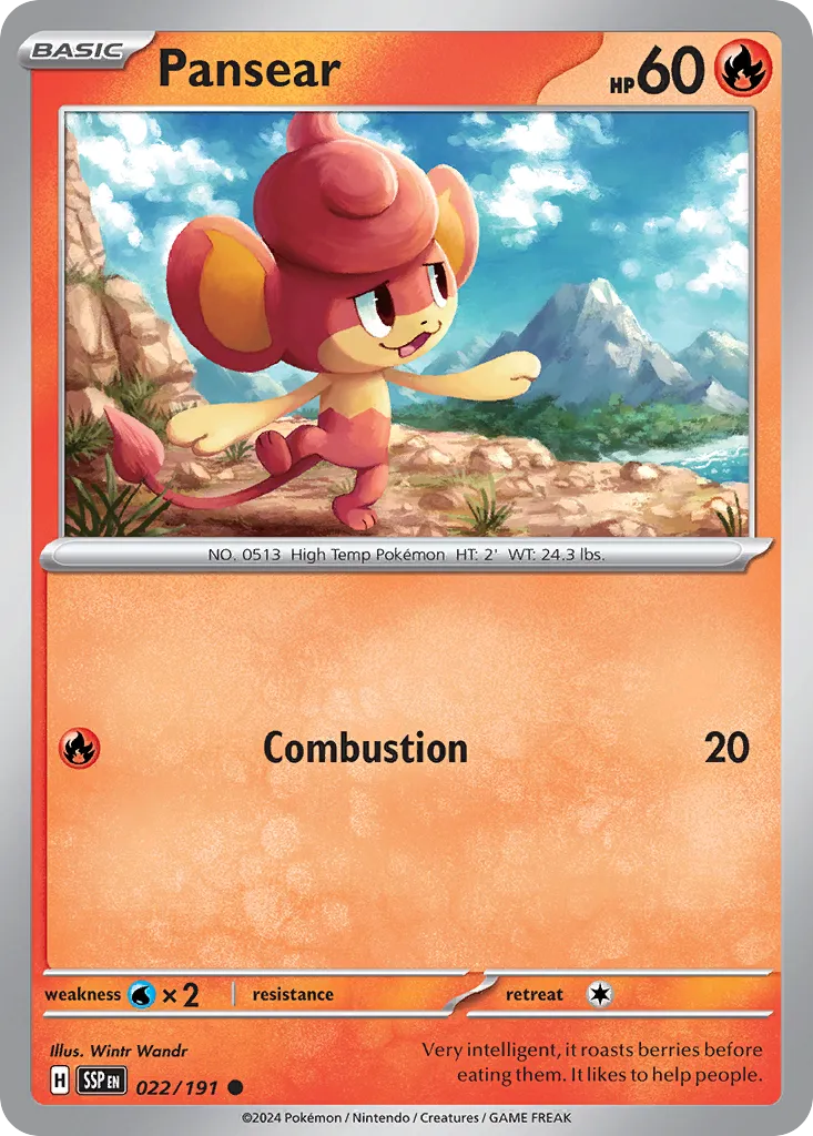 Pansear 022/252 — Surging Sparks (English Pokémon TCG card)