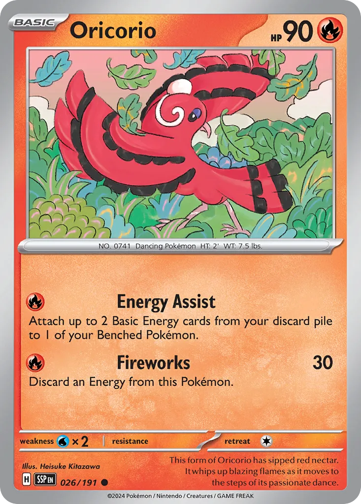 Oricorio 026/252 — Surging Sparks (English Pokémon TCG card)