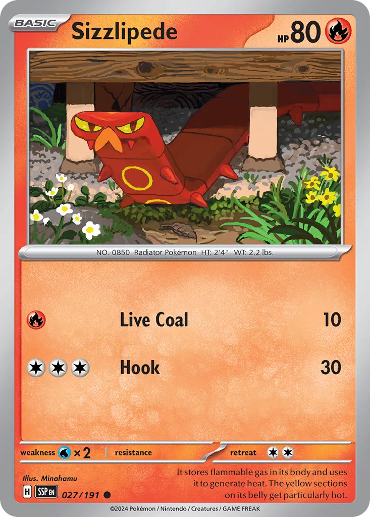 Sizzlipede 027/252 — Surging Sparks (English Pokémon TCG card)