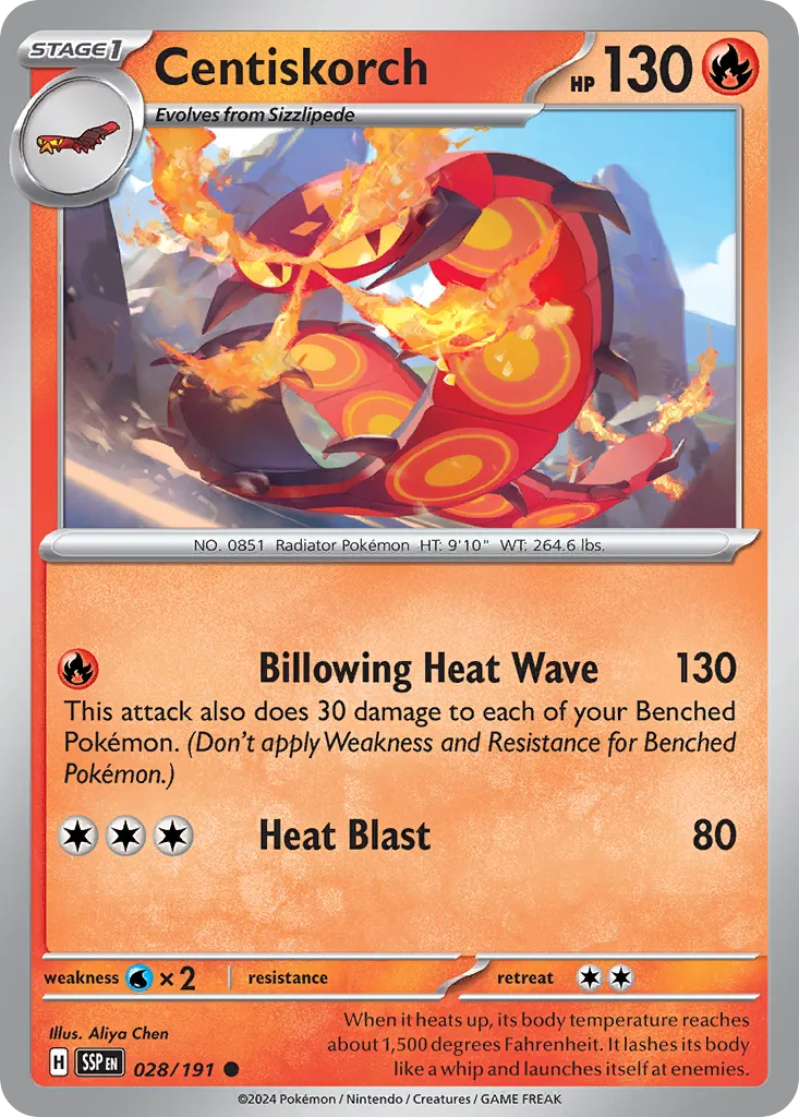 Centiskorch 028/252 — Surging Sparks (English Pokémon TCG card)