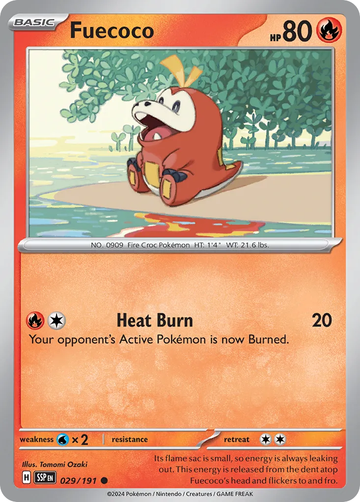 Fuecoco 029/252 — Surging Sparks (English Pokémon TCG card)