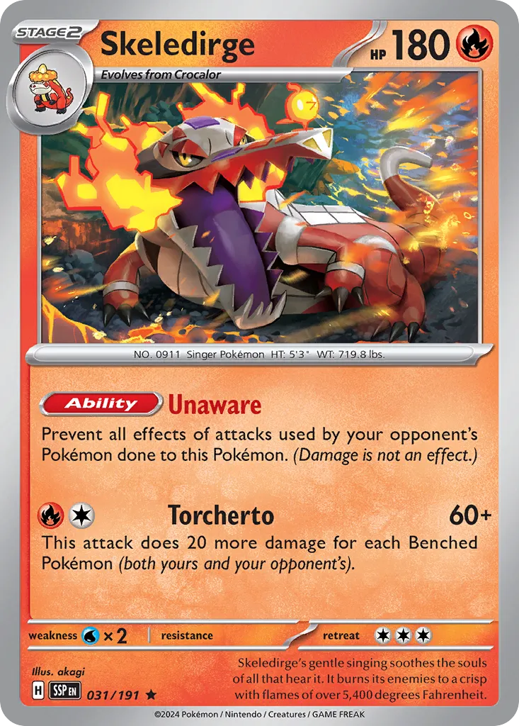 Skeledirge 031/252 — Surging Sparks (English Pokémon TCG card)