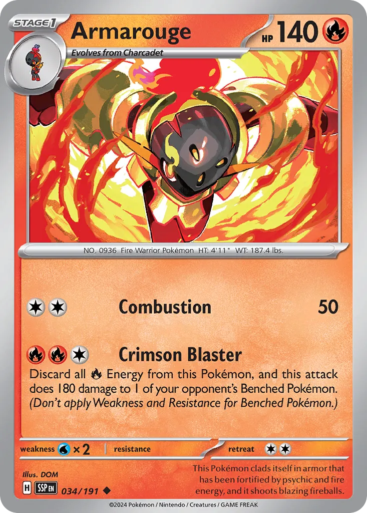 Armarouge 034/252 — Surging Sparks (English Pokémon TCG card)
