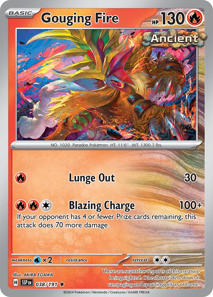 Gouging Fire 038/252 — Surging Sparks (English Pokémon TCG card)