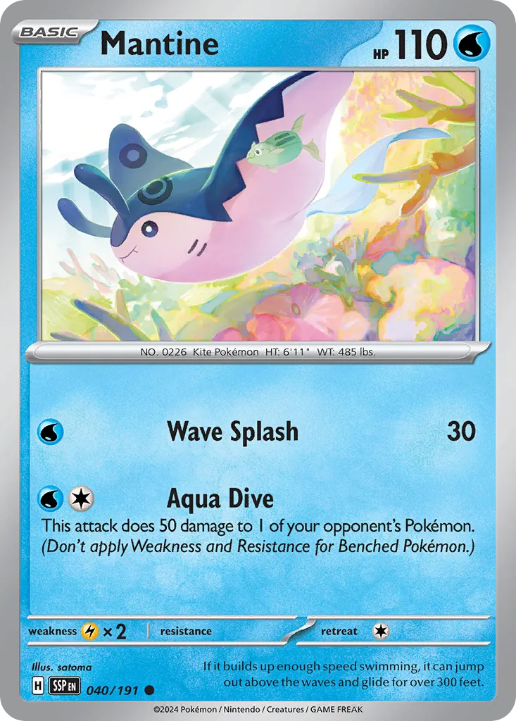 Mantine 040/252 — Surging Sparks (English Pokémon TCG card)