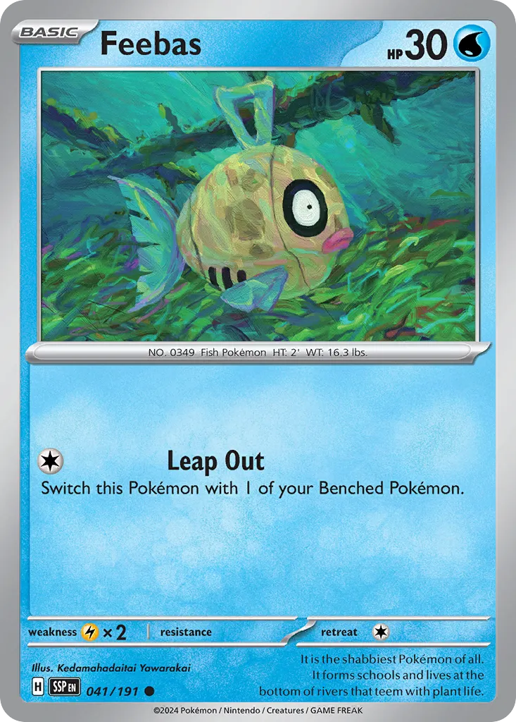 Feebas 041/252 — Surging Sparks (English Pokémon TCG card)