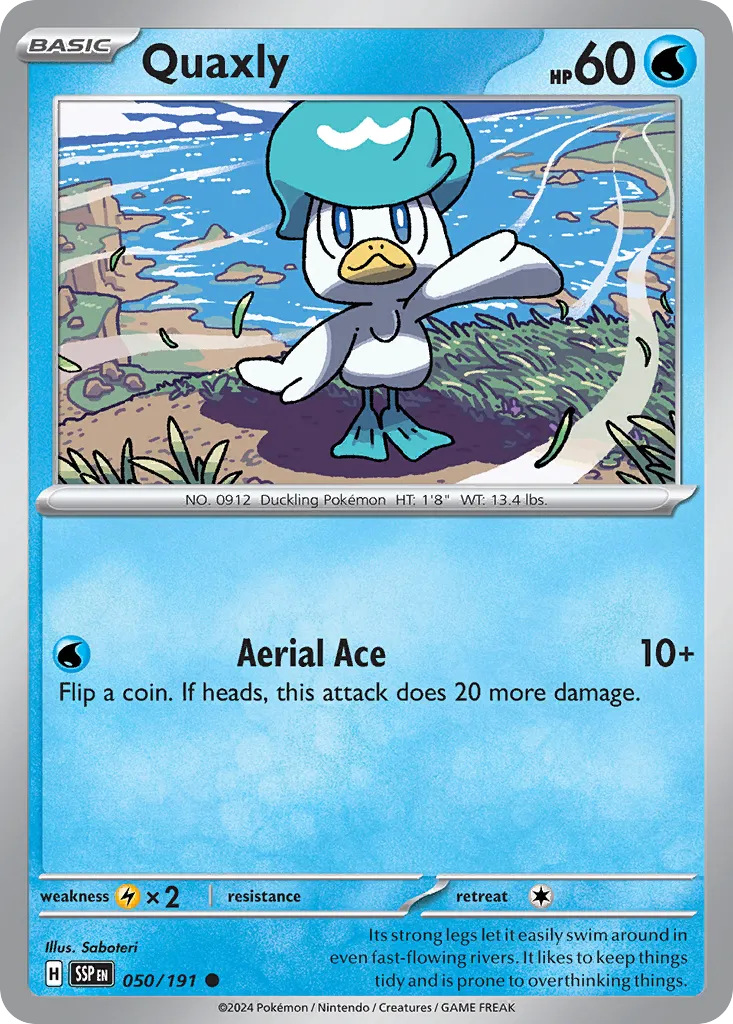 Quaxly 050/252 — Surging Sparks (English Pokémon TCG card)