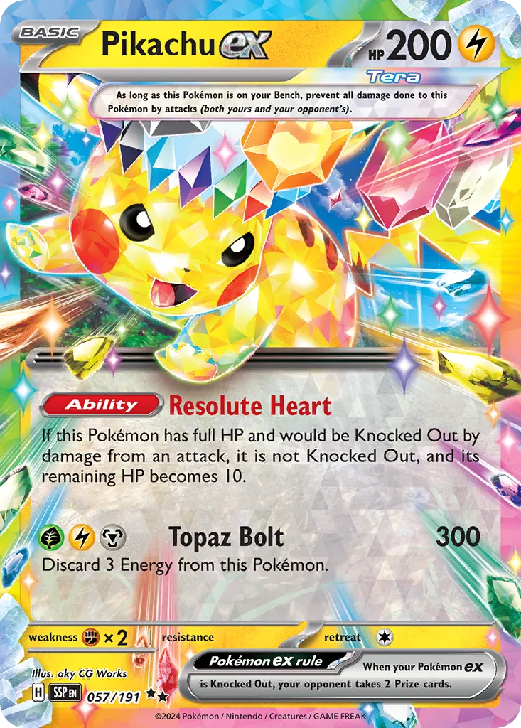 Pikachu ex 057/252 — Surging Sparks (English Pokémon TCG card)