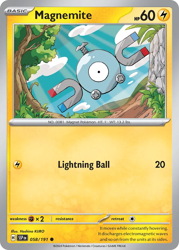 Magnemite 058/252 — Surging Sparks (English Pokémon TCG card)