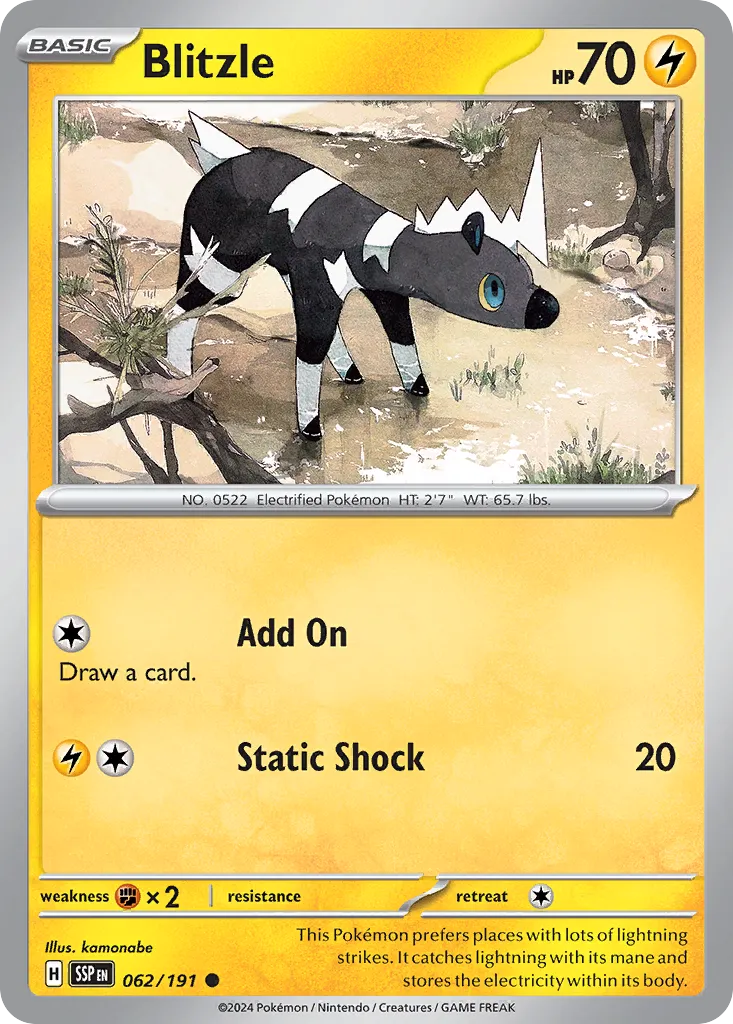 Blitzle 062/252 — Surging Sparks (English Pokémon TCG card)