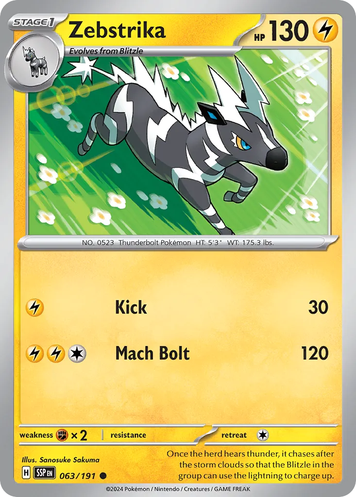 Zebstrika 063/252 — Surging Sparks (English Pokémon TCG card)