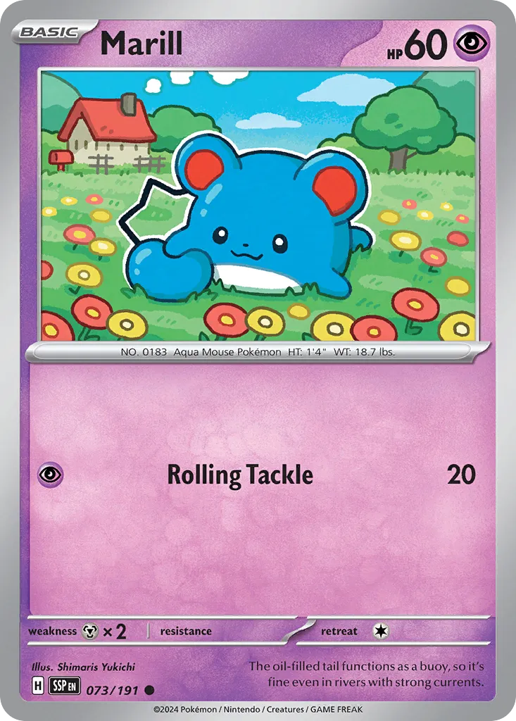 Marill 073/252 — Surging Sparks (English Pokémon TCG card)
