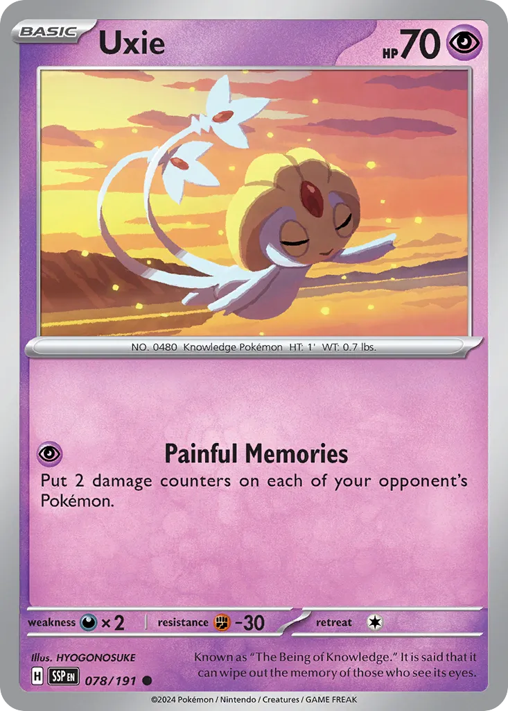 Uxie 078/252 — Surging Sparks (English Pokémon TCG card)
