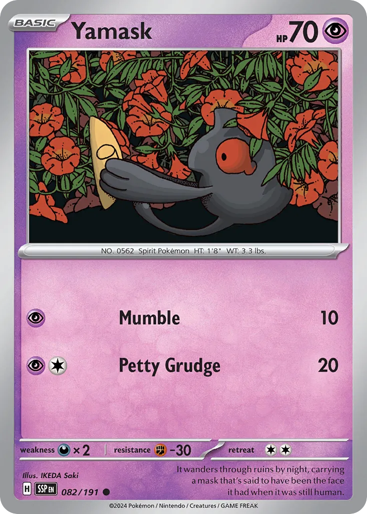 Yamask 082/252 — Surging Sparks (English Pokémon TCG card)
