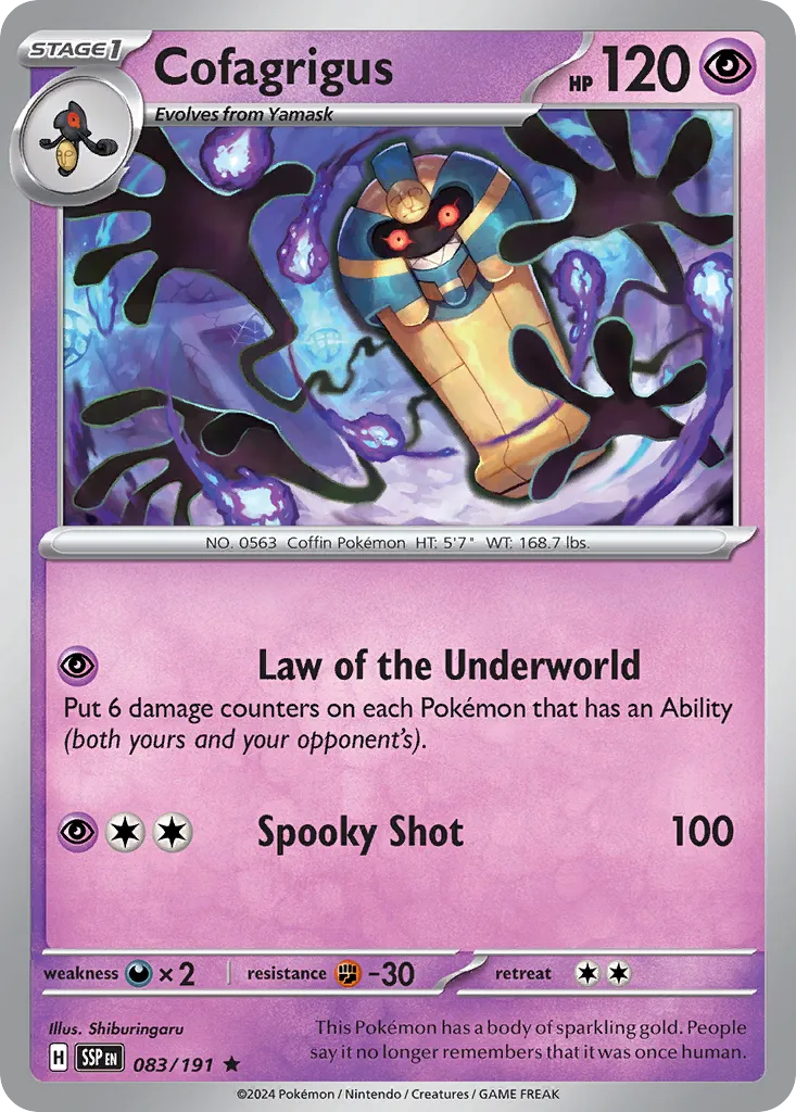 Cofagrigus 083/252 — Surging Sparks (English Pokémon TCG card)