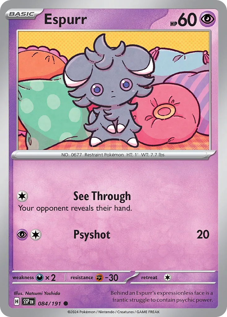 Espurr 084/252 — Surging Sparks (English Pokémon TCG card)