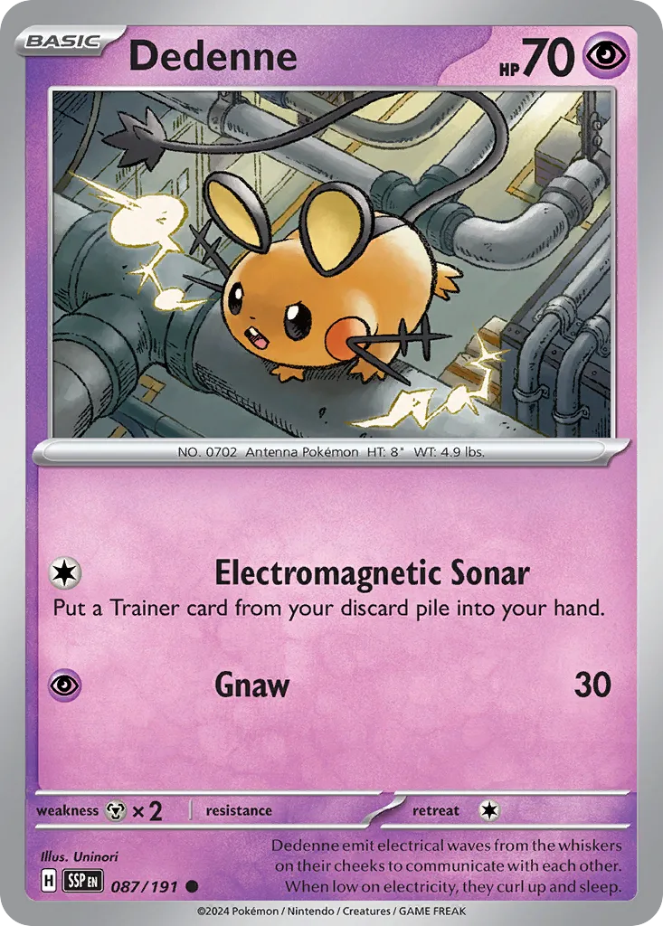 Dedenne 087/252 — Surging Sparks (English Pokémon TCG card)