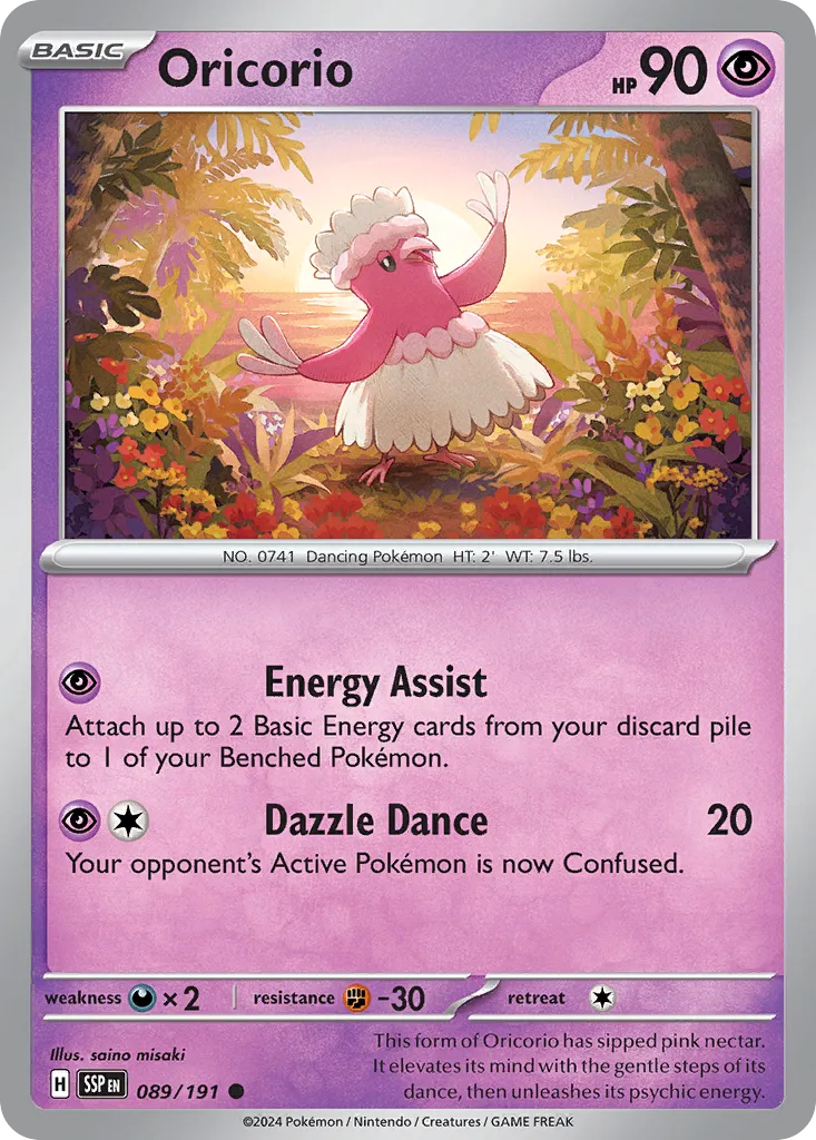 Oricorio 089/252 — Surging Sparks (English Pokémon TCG card)