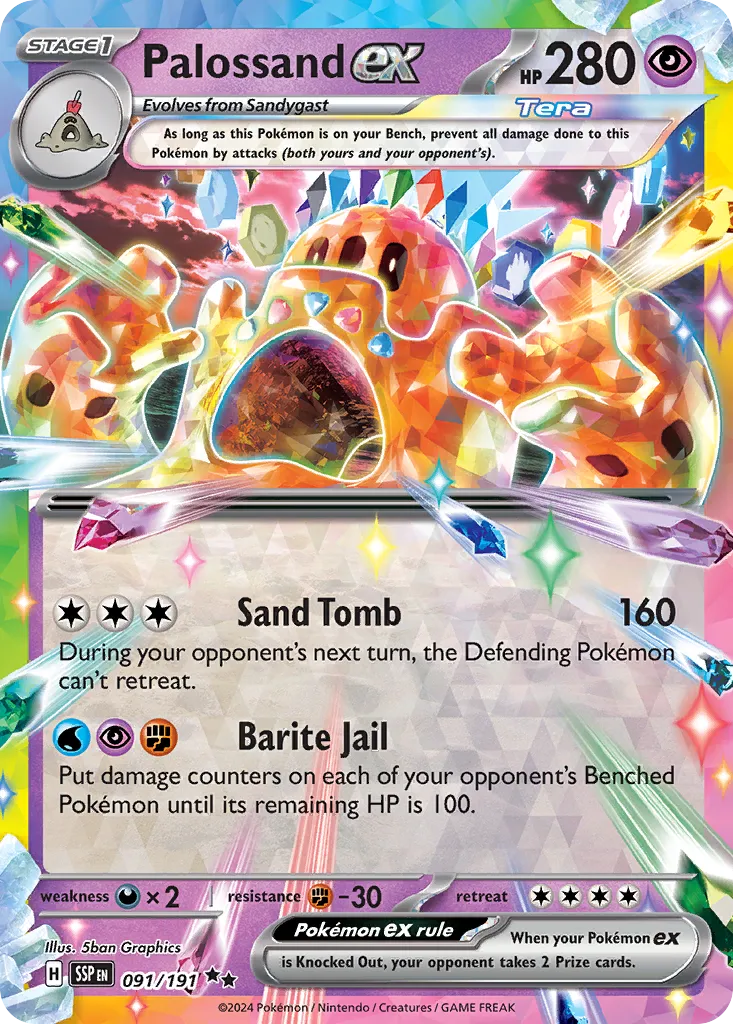 Palossand ex 091/252 — Surging Sparks (English Pokémon TCG card)